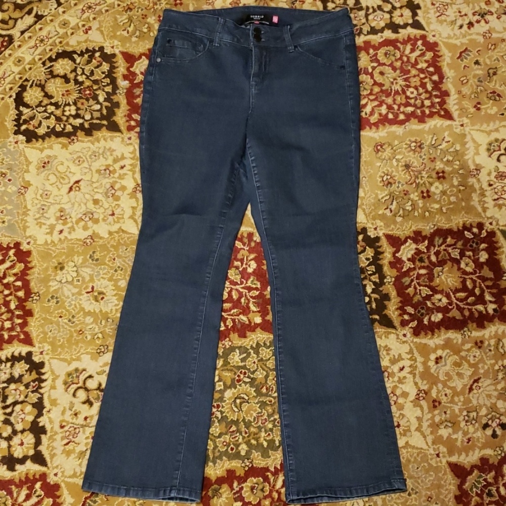 Torrid dark rinse flared jeans